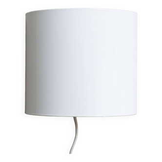 Vintage half round wall lamp - white metal
