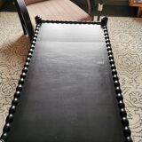 Vintage black rolling serving cart