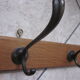 Coat rack with 3 metal hooks