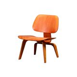 Charles & Ray Eames Early LCW Lounge Chair Red Aniline for Herman Miller