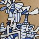 Silkscreen print after Jean Dubuffet, framed, 1970s, 23 x 32 cm