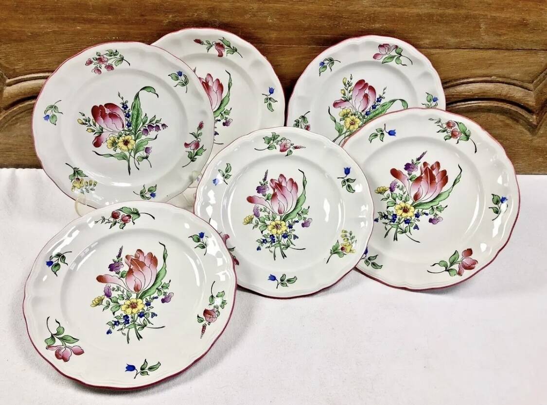 6 dessert plates 22.7 cm Lunéville street light model