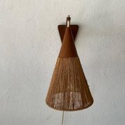 Teak wall lamp with natural ropes by Ib Fabiansen for Fog & Mørup, 1960s, Denmark.