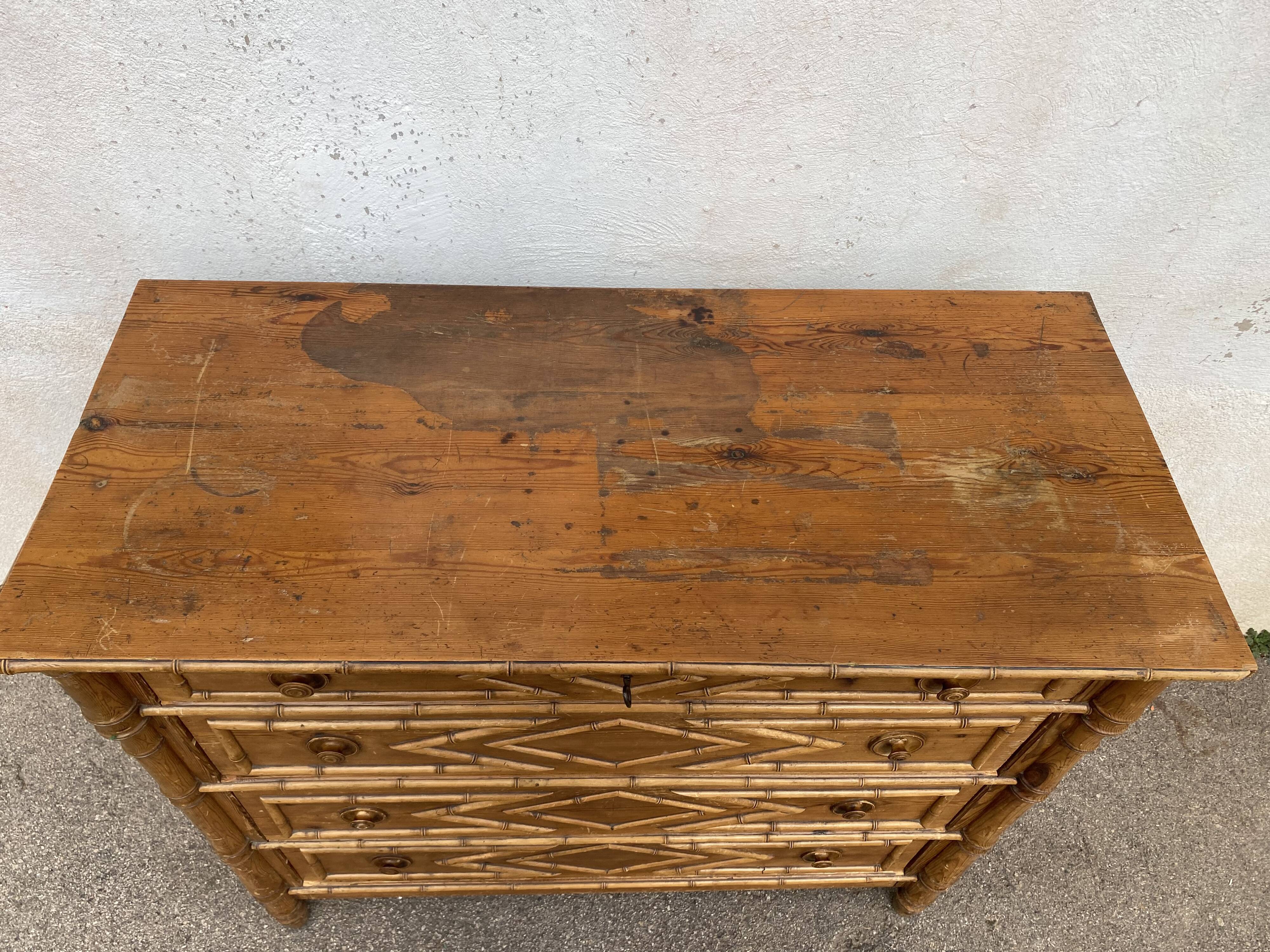 Bamboo chest of drawers