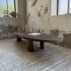 Table basse années 50 plateau bois exotique XXL