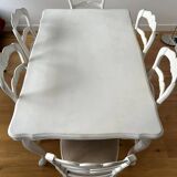 Table de salle à manger et 6 chaises en chêne cérusé