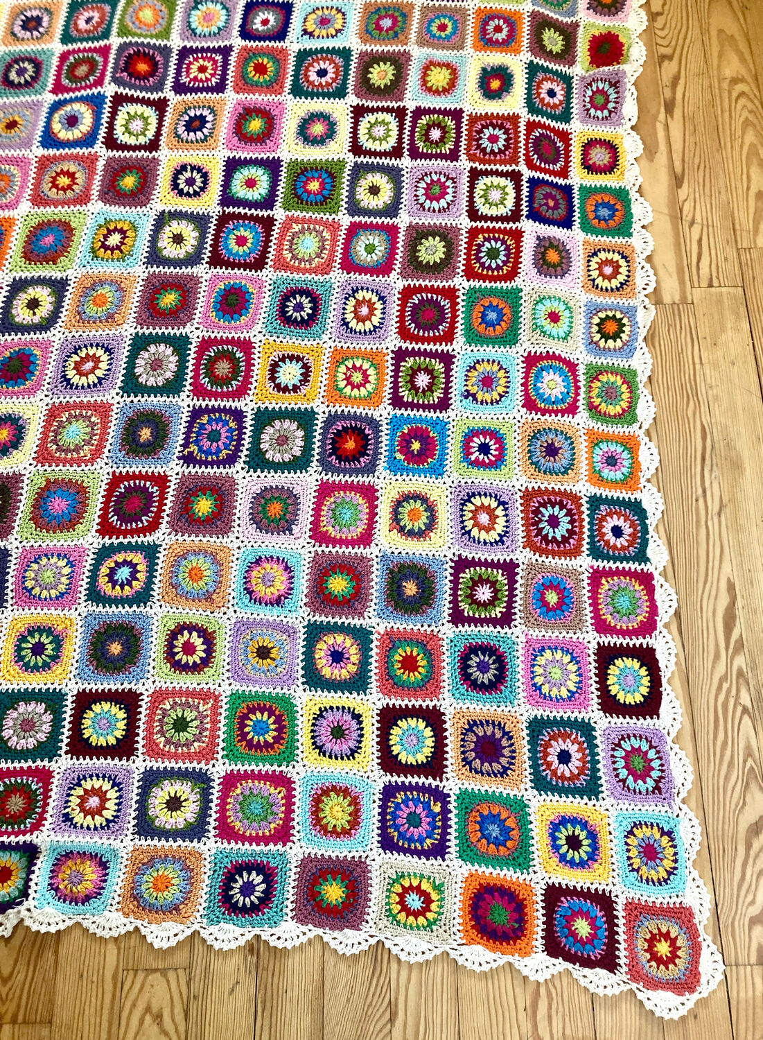 Multicolored crochet cover