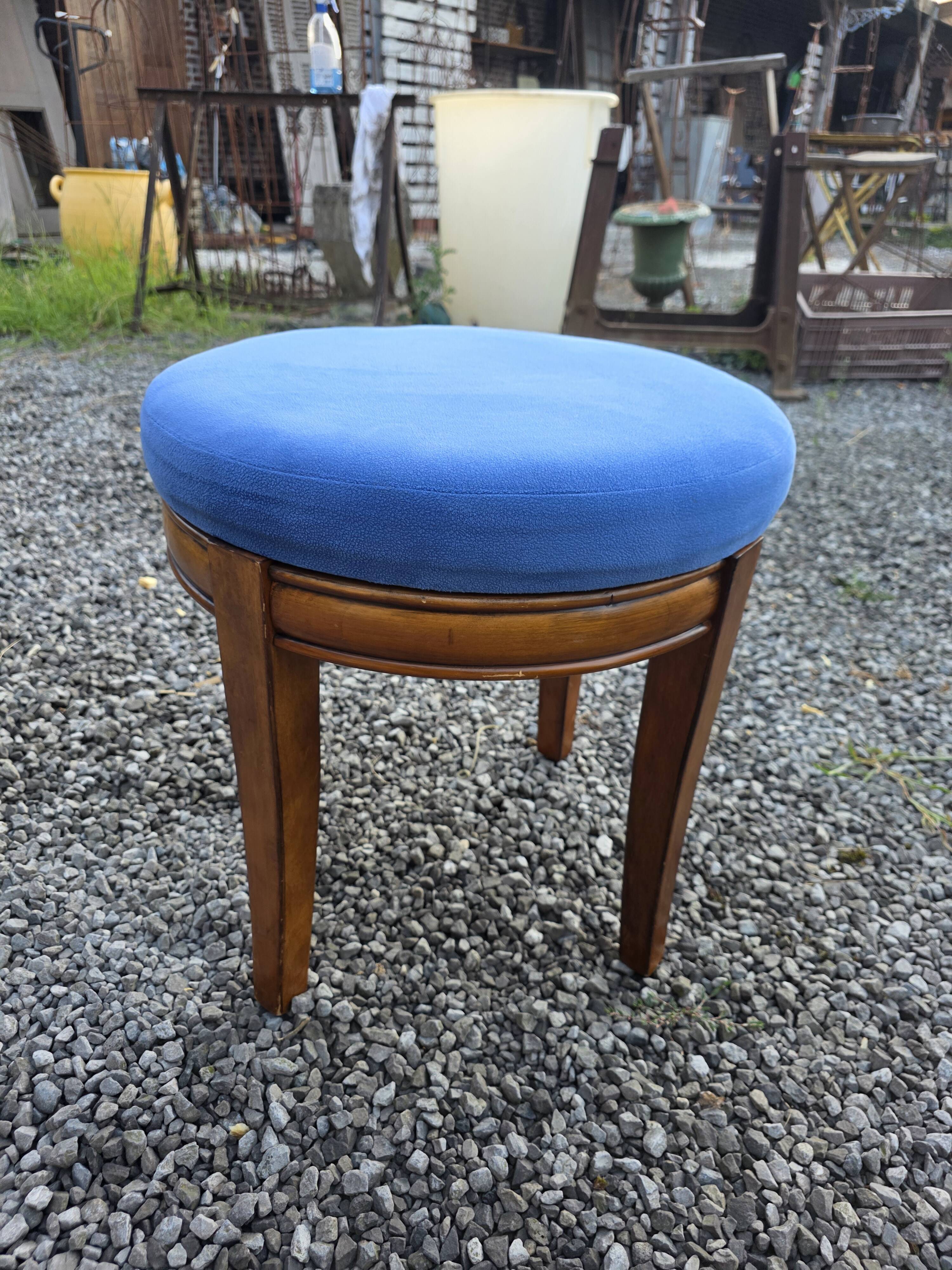 Scandinavian style armchair + velvet footrest