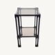 Sellette table d’appoint étagère verre fumé noire