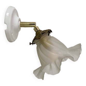 Vintage frosted glass tulip wall lamp