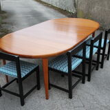 Danish teak extendable round table of the years 60