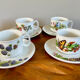 Set of 4 Marjolein Bastin Teacups with Saucers from the "Libelle" Series, J&G Meakin, Wedgwood Group