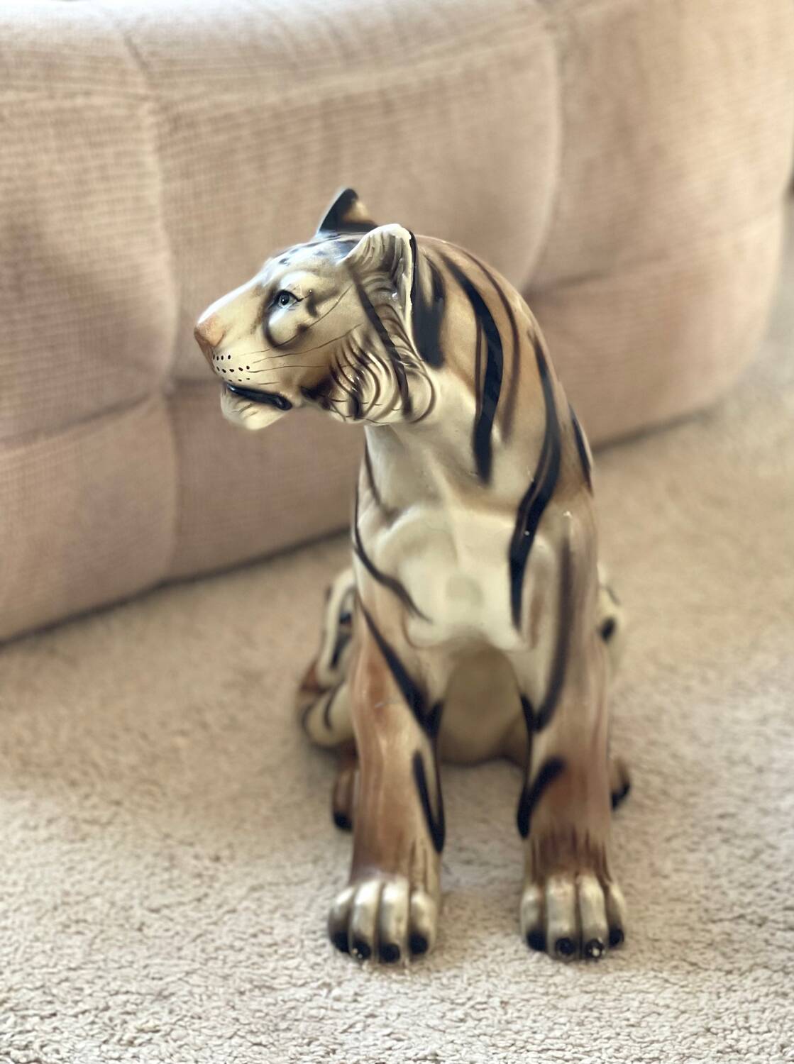 Enamelled ceramic tiger 1970