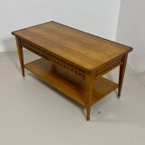 Table basse vintage en chêne année 70