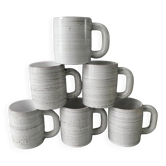 6 ceramic mugs signed Grandjean Jourdan, Vallauris