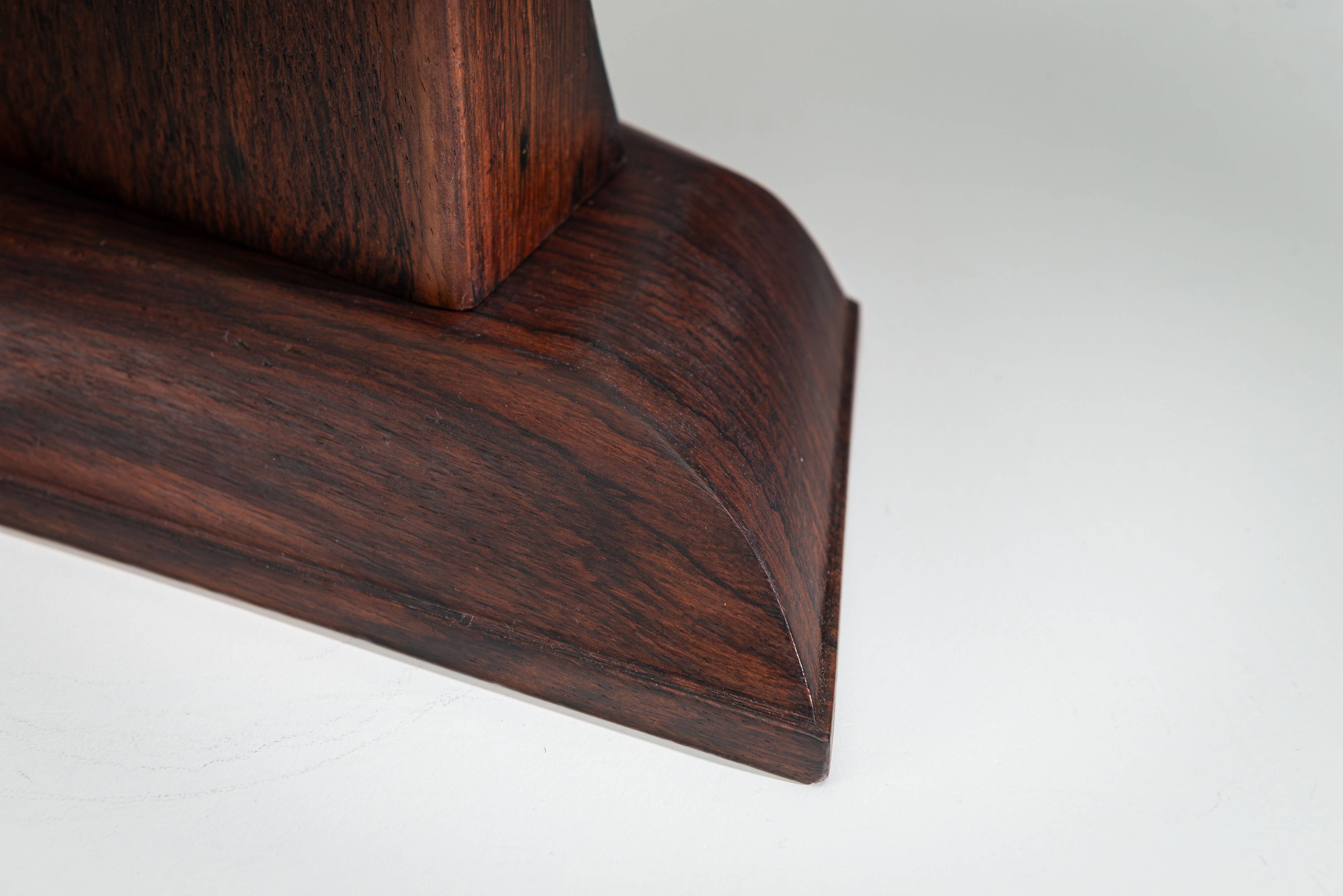 Large mid-century solid rosewood table lamp