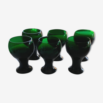 Set of six glasses with feet ball shape