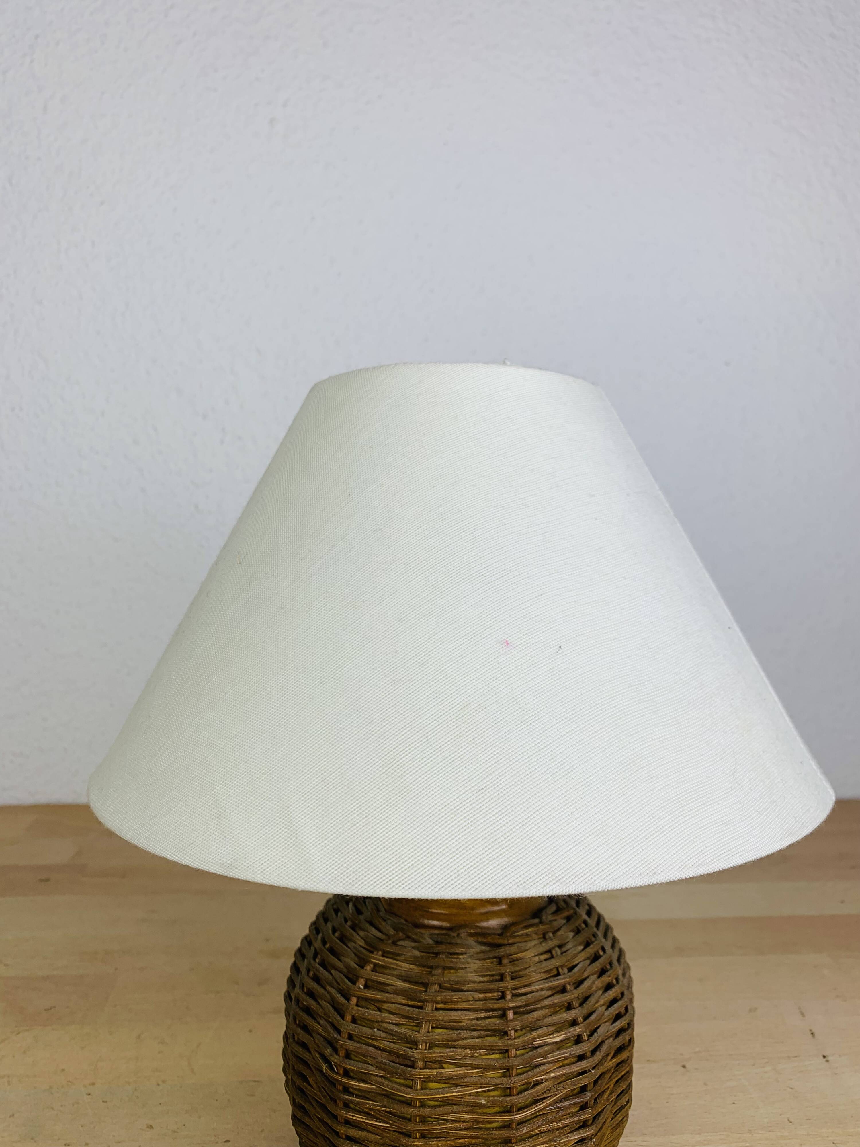 Vintage rattan ball lamp from the 60s