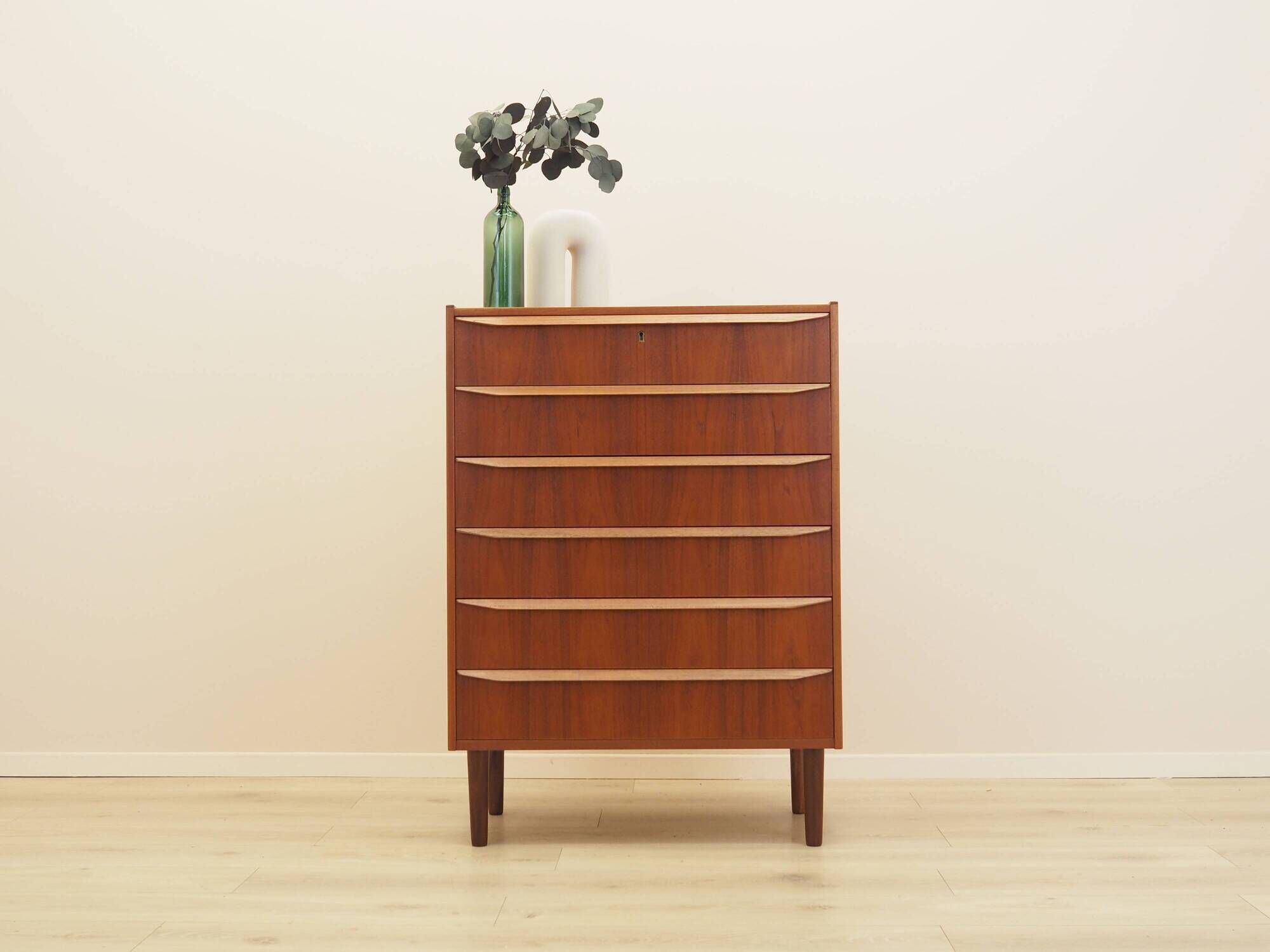 Danish teak tallboy chest of drawers from the 1960s