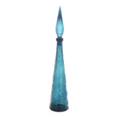 Empoli Italian carafe in blue glass, 1960s