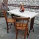 Rare table Bistro formica and mahogany of the Normand workshops