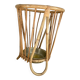 Porte-parapluie en bambou et rotin avec plateau en métal, dans le style de Franco Albini, Italie, années 1960.