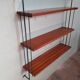 Wall shelf, khaki green and teak