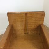 Pair of art deco solid oak chairs