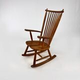 Rocking Chair vintage en chêne massif, 1960s