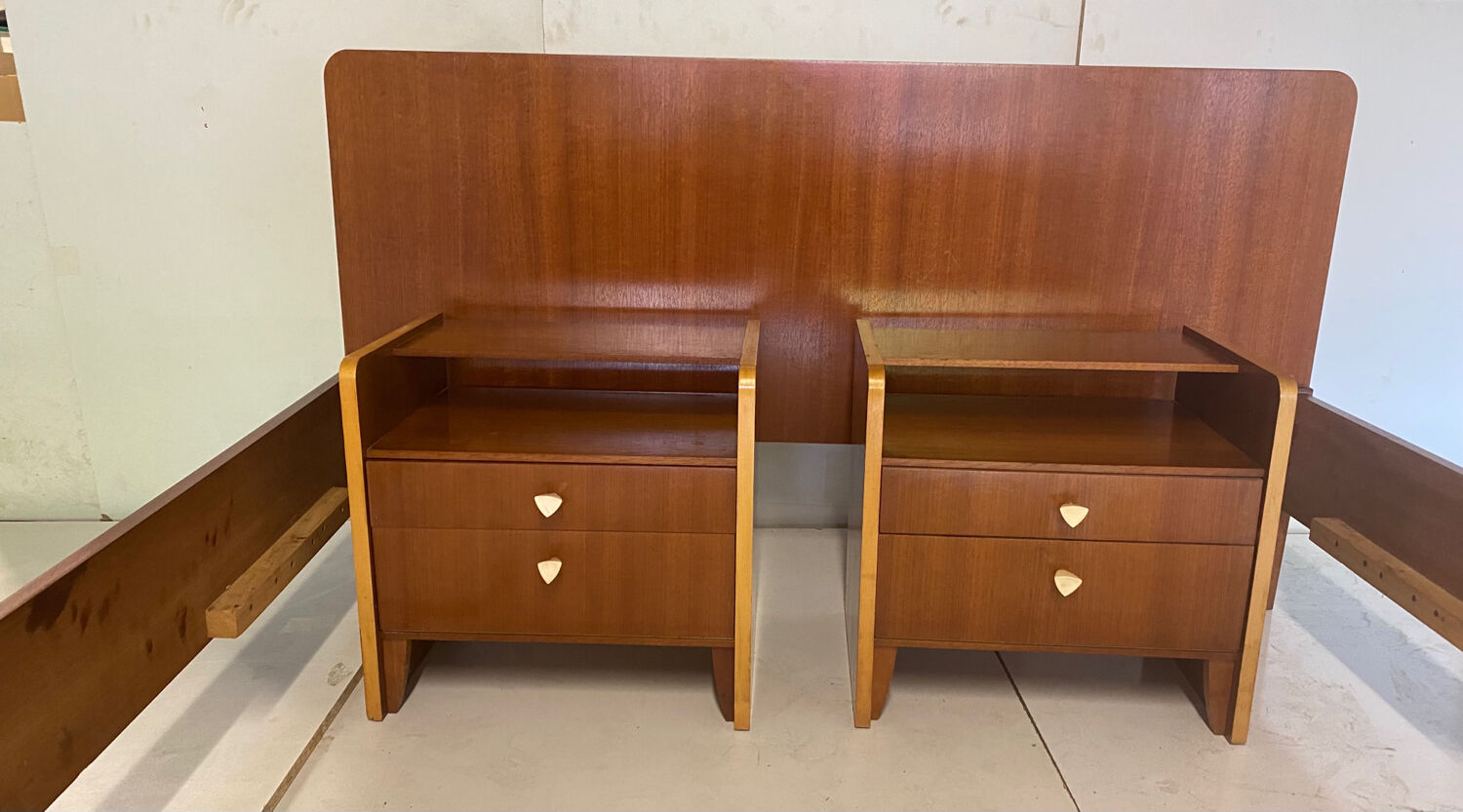 Vintage bed and bedside tables from 1957