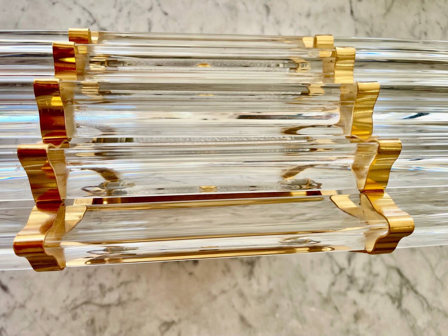 XXL Venini wall lamp in glass and crystal, Italy 1980