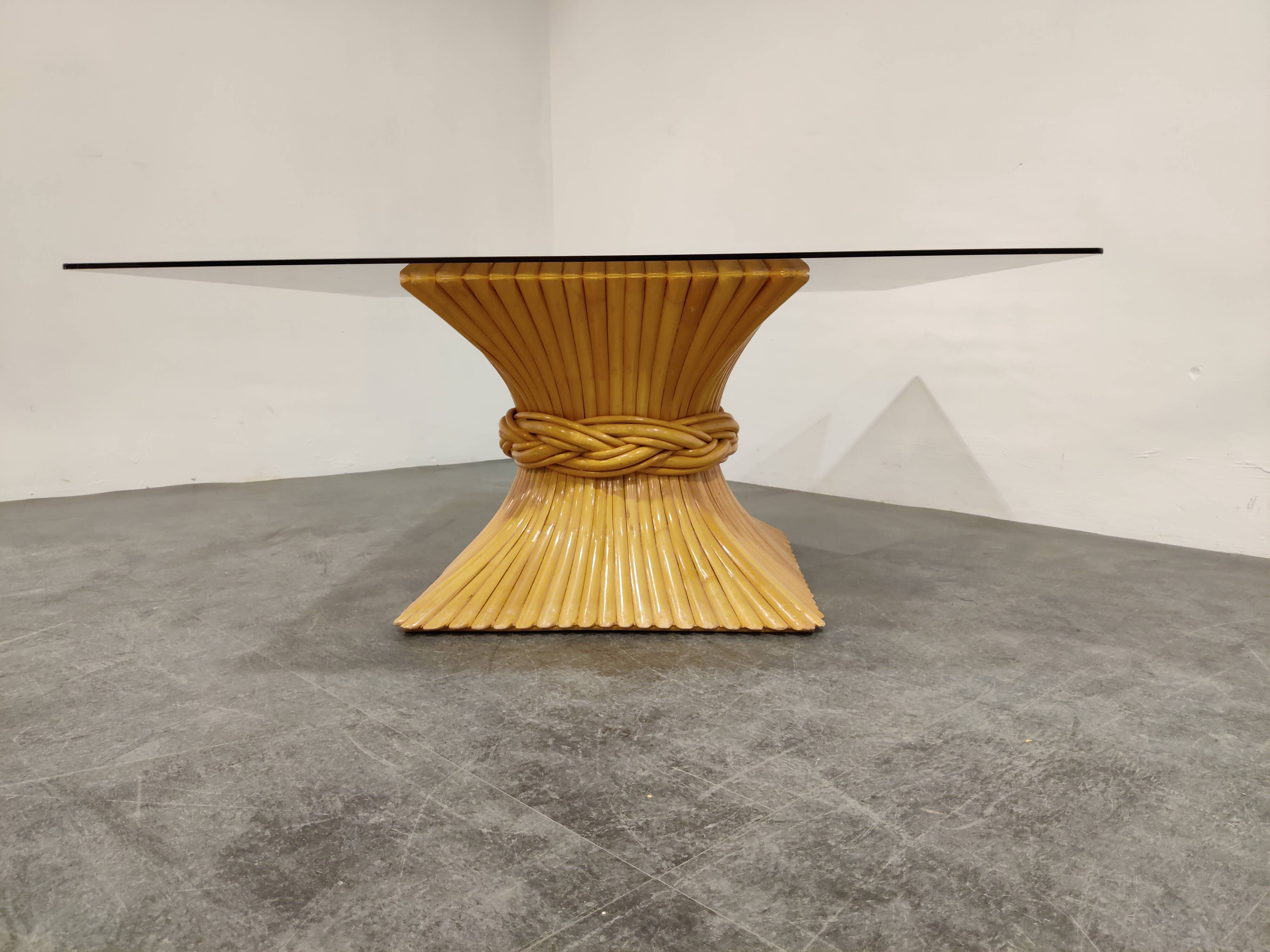 Bamboo coffee table by McGuire, 1980s