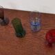 Set of 6 old liquor glasses on mismatched feet