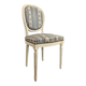 White lacquered Louis XVI style medallion chair