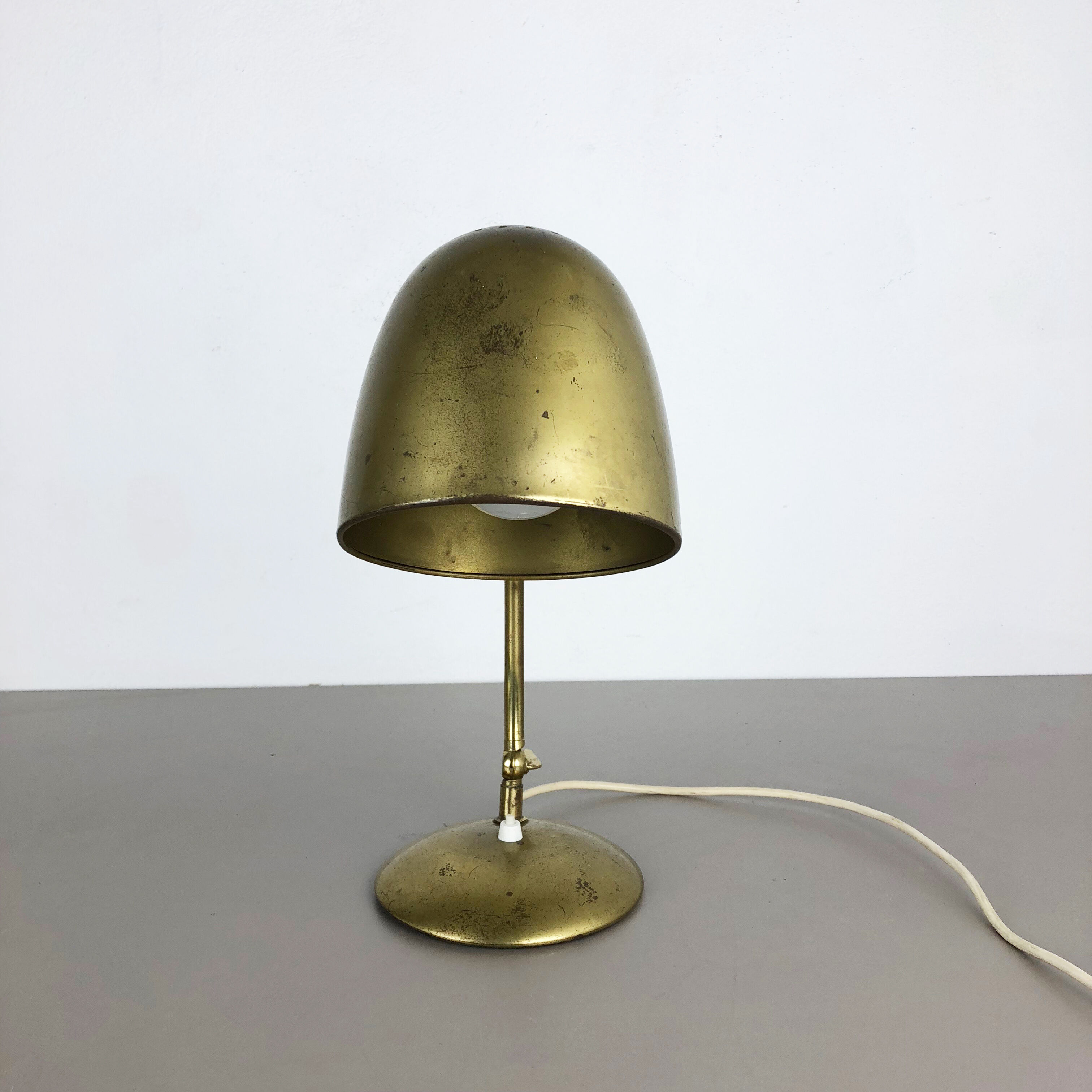 Original modernist brass metal table light made by Cosack attributed, Germany