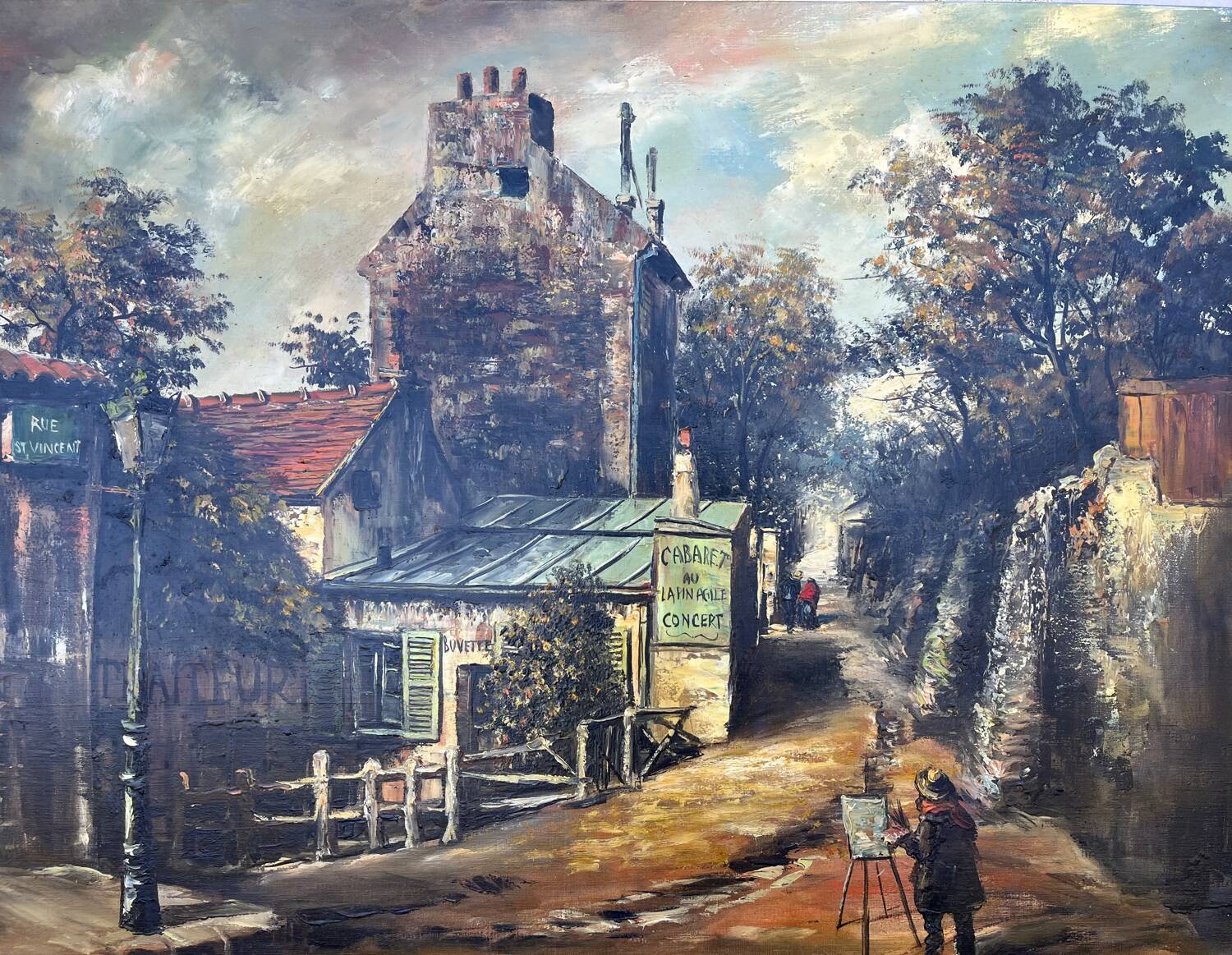 Tableau: Oil on canvas: reproduction of the cabaret le lapin agile.