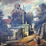 Tableau: Oil on canvas: reproduction of the cabaret le lapin agile.