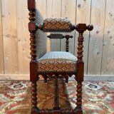 Small office bench in mahogany in the Louis XIII style.