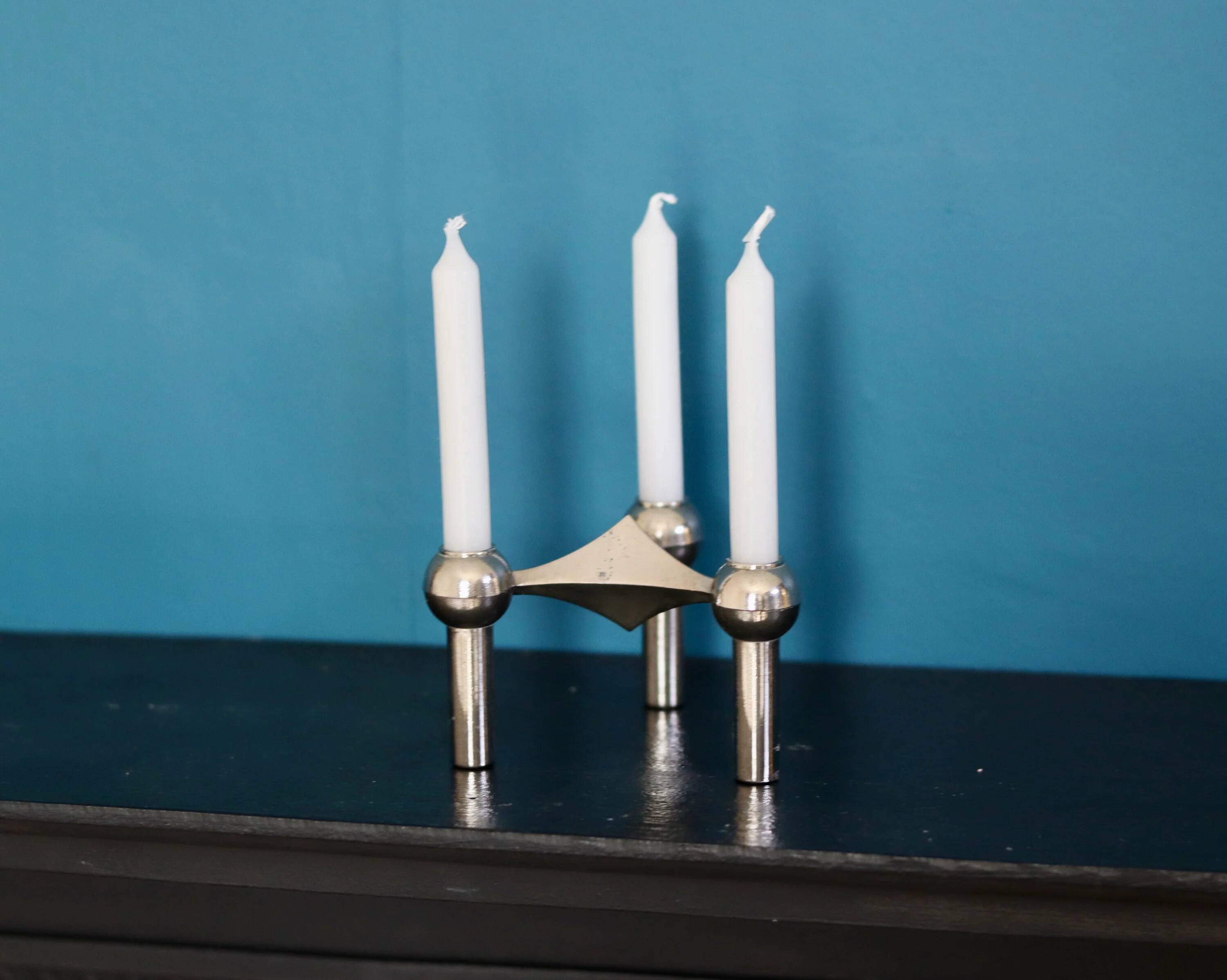 Trio of 1960's vintage candle holder by Stoff Nagel