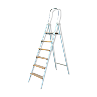 Vintage stepladder blue wooden steps