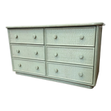Vintage rattan chest of drawers and solid wood