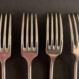 Set 4 fourchettes en métal argenté modèle Baguette