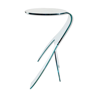 FIAM Italia Glass Side Table ‘Grillo’ by Vittorio Livi, ca. 1980s