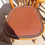 6 chaises Baumann en bois et simili cuir