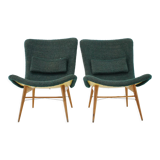 1960s Pair of Miroslav Navratil Shell Lounge Chairs, Czechoslovakia