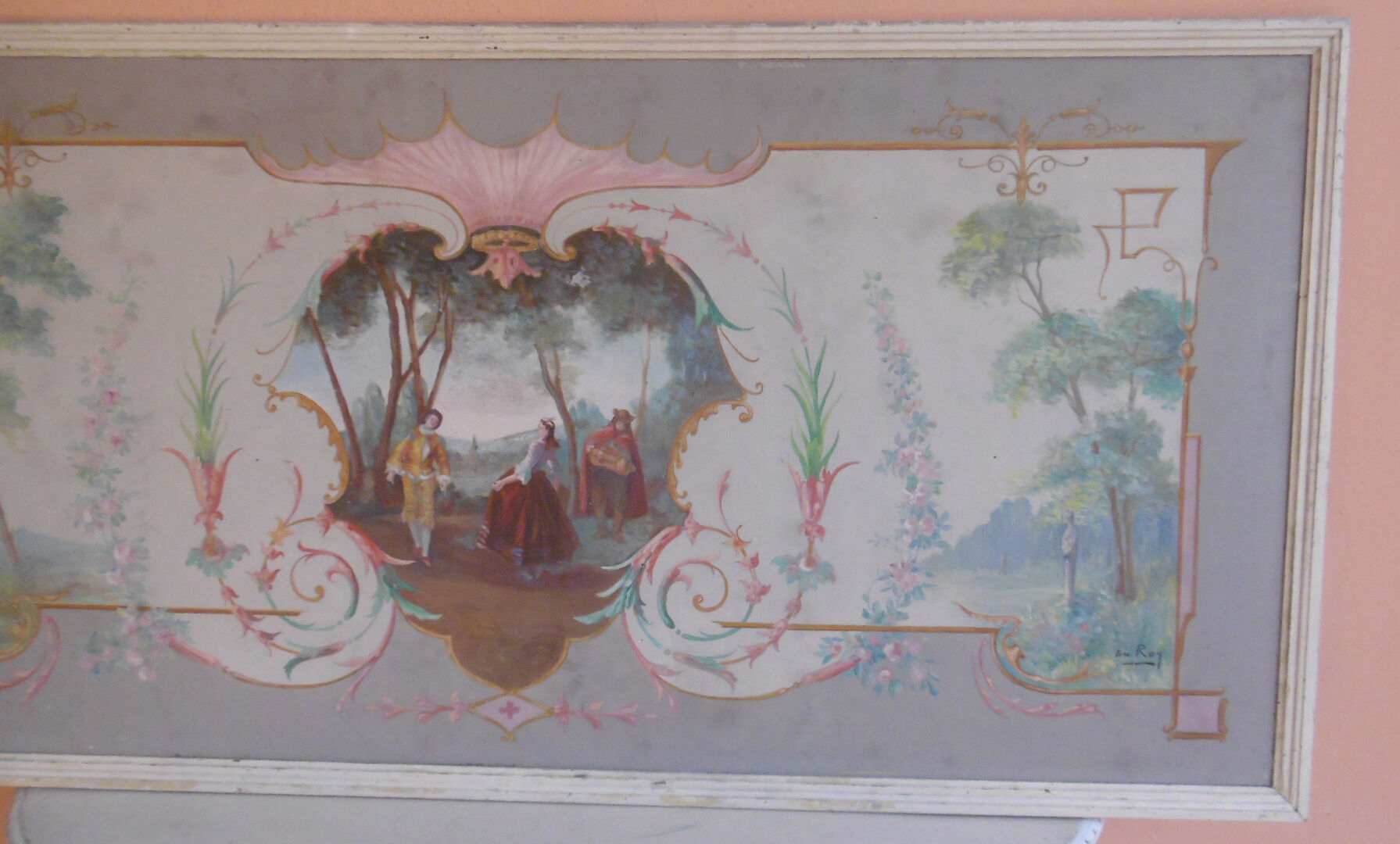 Painting oil scene venitienne - debut xxeme - signed emile roy