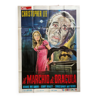 Affiche cinéma originale "Les Cicatrices de Dracula" Christopher Lee 100x140cm 1970
