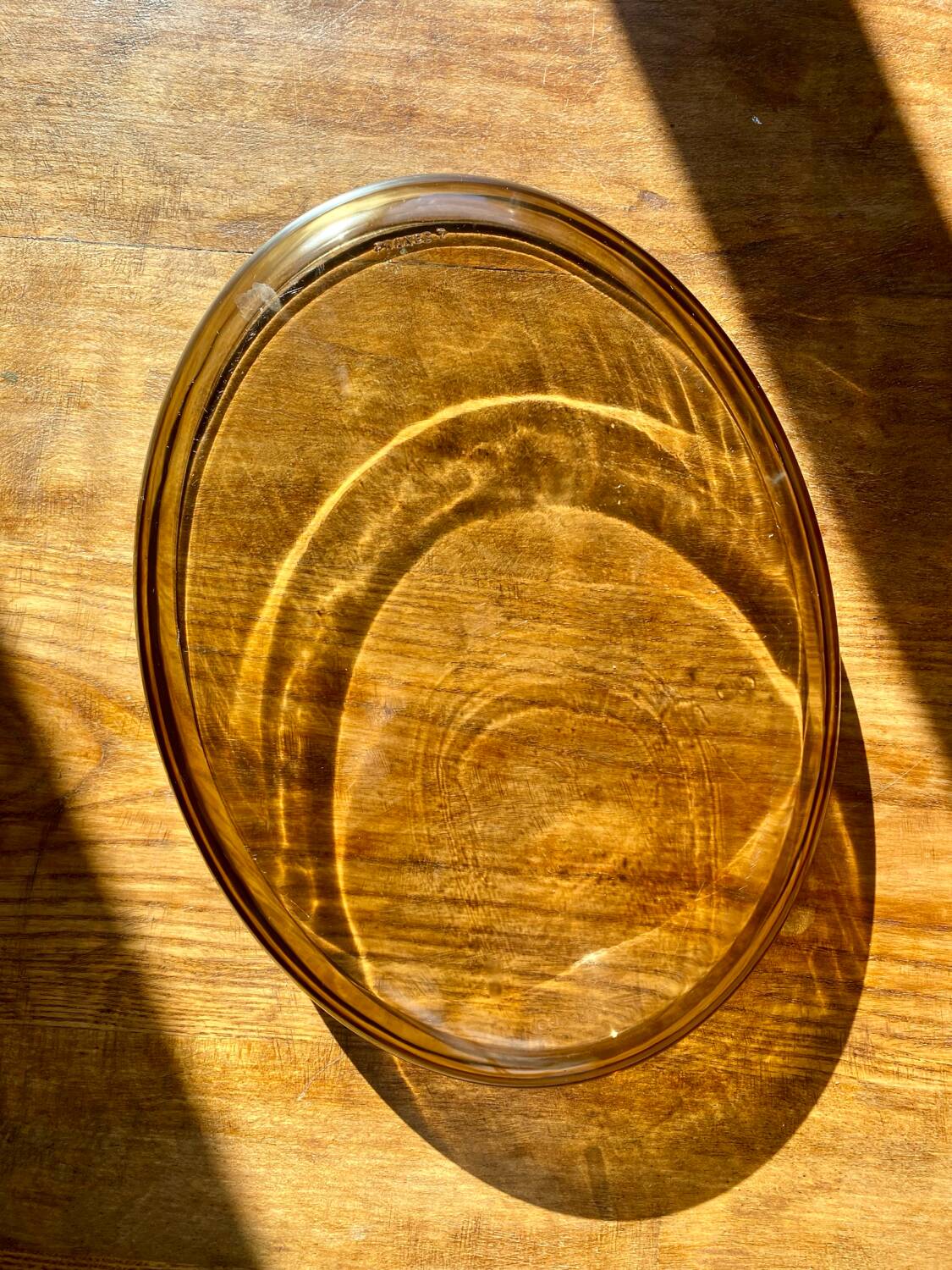 Large 70's smoked glass oven dish