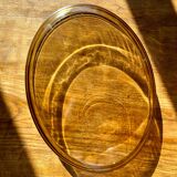 Grand plat à four en verre fumé 70’s