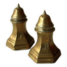 Solid brass salt and pepper shakers by Gallo, vintage from the 1970s